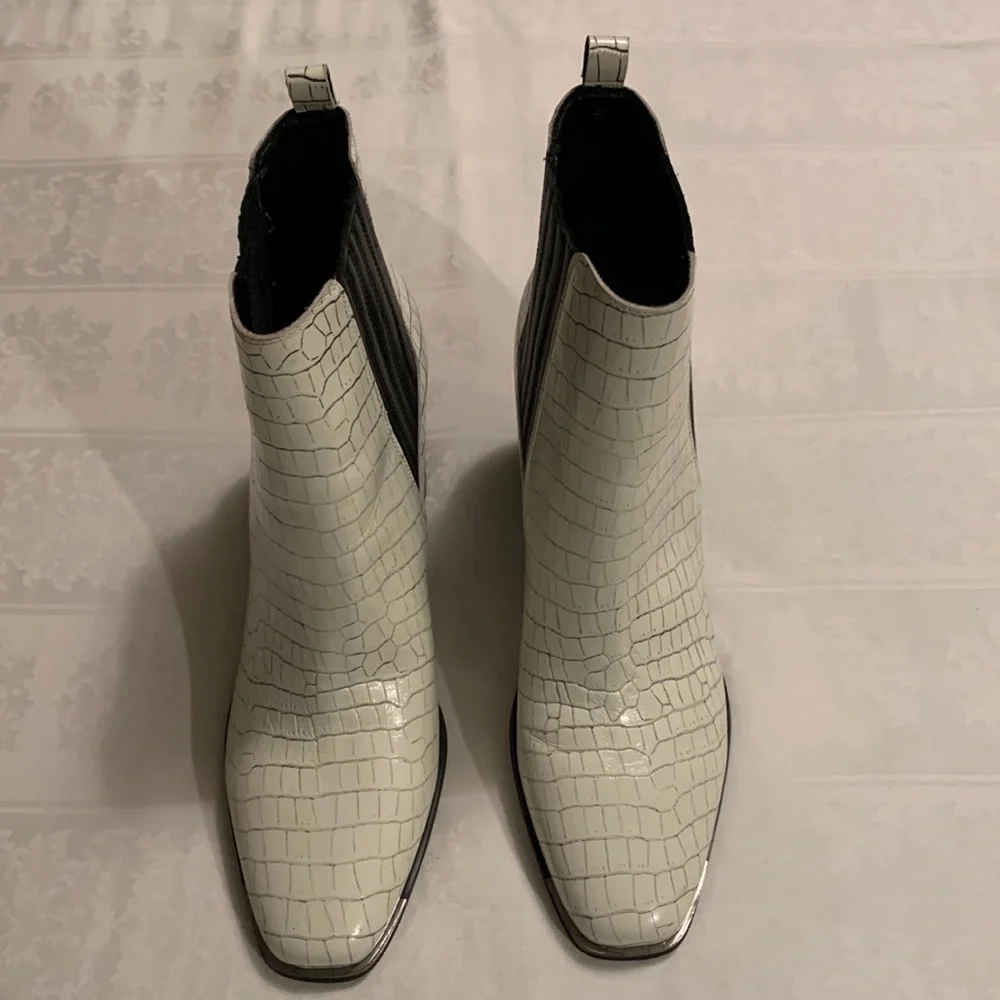 Mark Fisher LTD Taline Croc-Embossed SZ 11 Leather Booties Rodeo Western - Picture 1 of 14